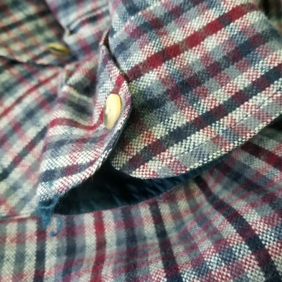 Vintage Wool Blend Men's David Taylor Plaid Flannel Shirt Long Sleeve XL - Picture 9 of 9